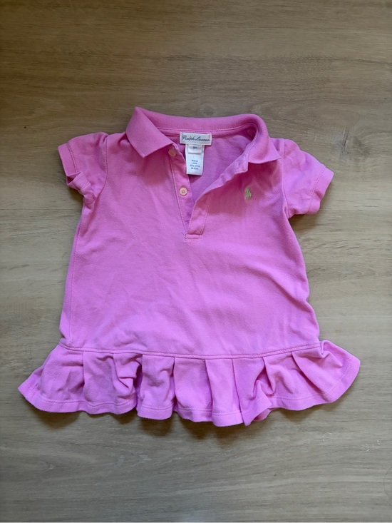 Ralph Lauren Other - Ralph Lauren Pink Ruffle Polo Dress Baby Girl 9M